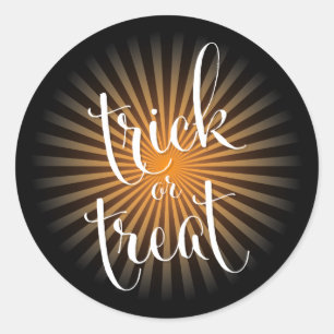 Trick or Treat Halloween Modern Typography Classic Round Sticker