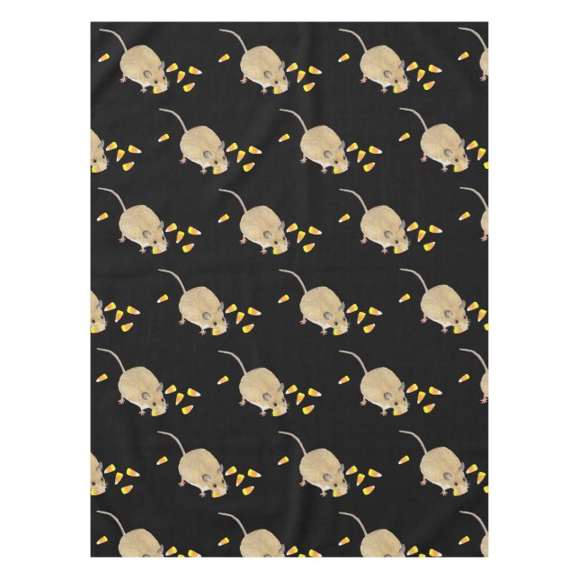 Trick or Treat Halloween Mouse with Candy Corns Tablecloth (Front)