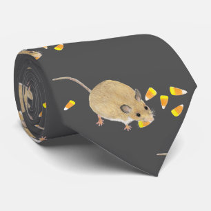 Trick or Treat Halloween Mouse with Candy Corns Tie