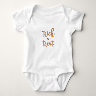 trick or treat halloween orange black simple baby bodysuit