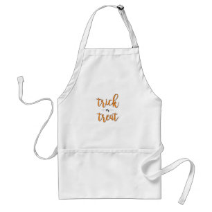 trick or treat halloween orange black simple standard apron