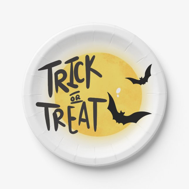 Trick or treat halloween paper plate (Front)