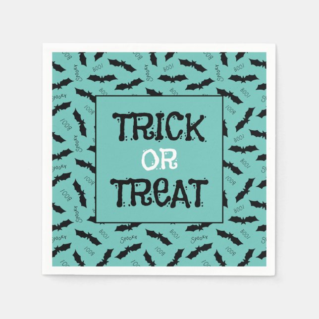 Trick or Treat Halloween Party Bats Napkin (Front)
