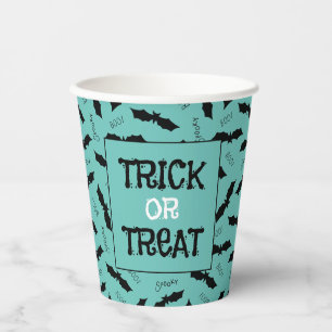 Trick or Treat Halloween Party Bats Paper Cups