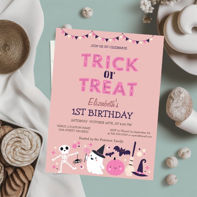 Trick or Treat Halloween Party Birthday Invitation (Creator Uploaded)