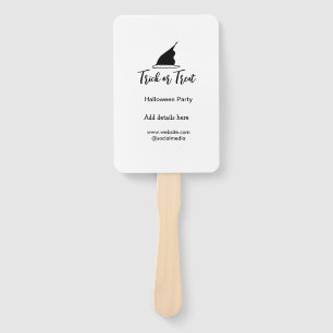 Trick or treat Halloween party black hat details w Hand Fan