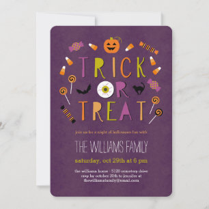 Trick Or Treat Halloween Party Invitation
