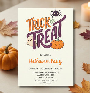 Trick or Treat Halloween Party Invitation