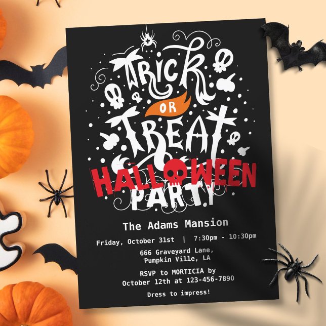 Trick or Treat Halloween Party Invitation (Trick or Treat Halloween Party Invitation)