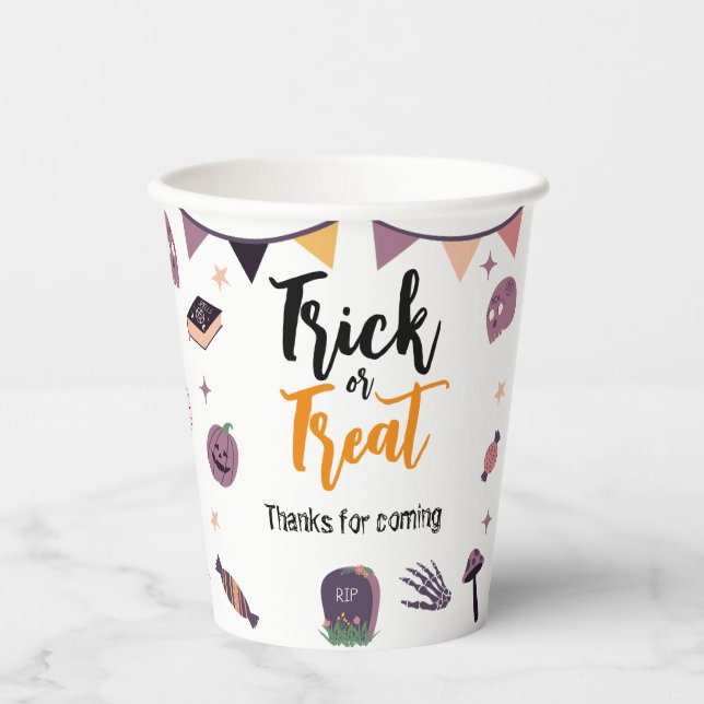Trick or Treat Halloween Party Paper Cups (Front)