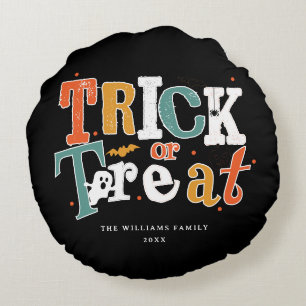 Trick Or Treat Halloween Party Round Cushion