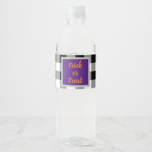 Trick or treat Halloween party water labels