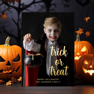 Trick Or Treat Halloween Photo Gold
