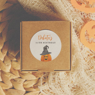 Trick or Treat Halloween Pumpkin Birthday Favor Classic Round Sticker