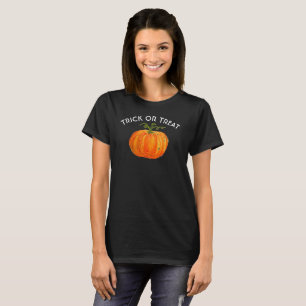 Trick or Treat Halloween Pumpkin Cute Watercolor T-Shirt