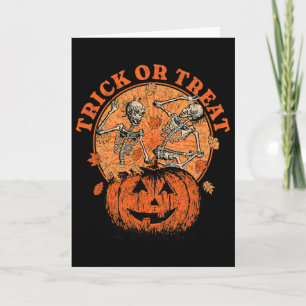 Trick Or Treat - Halloween Pumpkin Skeleton  Card