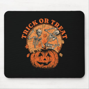 Trick Or Treat - Halloween Pumpkin Skeleton Mouse Pad