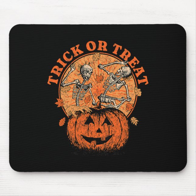 Trick Or Treat - Halloween Pumpkin Skeleton  Mouse Pad (Front)