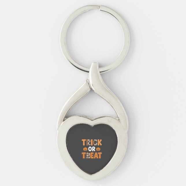 Trick or Treat Halloween Pumpkin Vector Design_1 Key Ring (Front)
