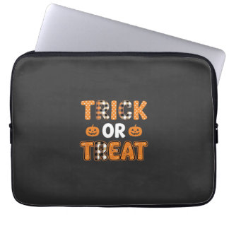 Trick or Treat Halloween Pumpkin Vector Design_1 Laptop Sleeve