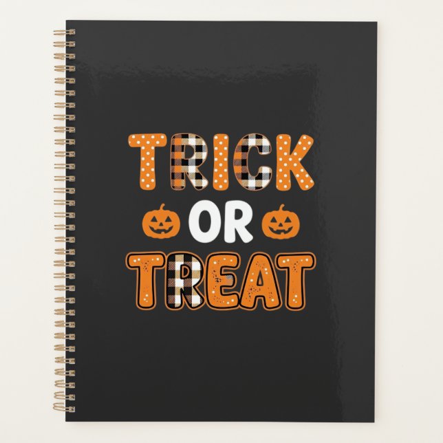 Trick or Treat Halloween Pumpkin Vector Design_1 Planner (Front)