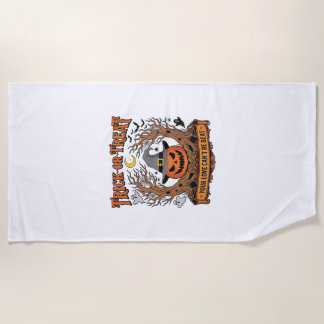 Trick Or Treat Halloween Pumpkin Witch Hat Spooky Beach Towel