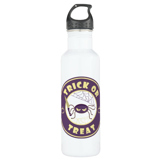 Trick or treat halloween spider Starbucks style 710 Ml Water Bottle (Front)
