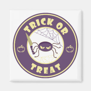 Trick or treat halloween spider Starbucks style Magnet