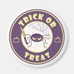 Trick or treat halloween spider Starbucks style Magnet