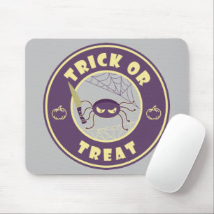 Trick or treat halloween spider Starbucks style Mouse Pad