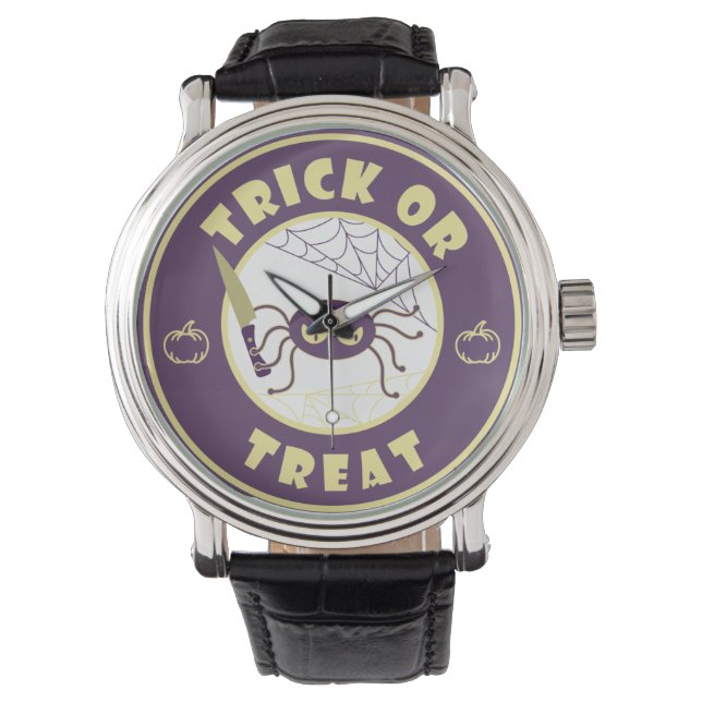 Trick or treat halloween spider Starbucks style Watch (Front)