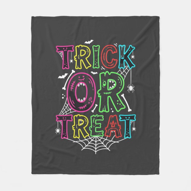 Trick or Treat Halloween Spider Web Design_1 Fleece Blanket (Front)