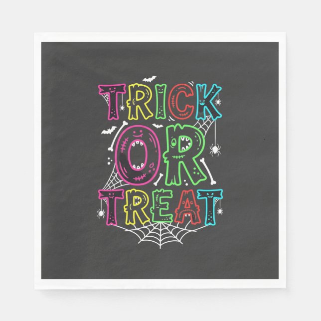 Trick or Treat Halloween Spider Web Design_1 Napkin (Front)