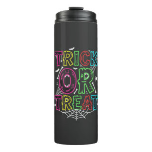 Trick or Treat Halloween Spider Web Design_1 Thermal Tumbler