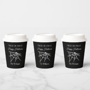 Trick or Treat Halloween Spiders Webs Spooky Paper Cups