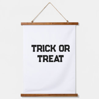 Trick or. Treat Halloween spooky black simple mini Hanging Tapestry