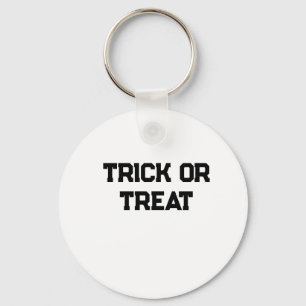 Trick or. Treat Halloween spooky black simple mini Key Ring