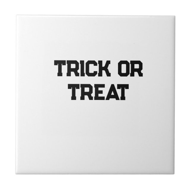 Trick or. Treat Halloween spooky black simple mini Tile (Front)