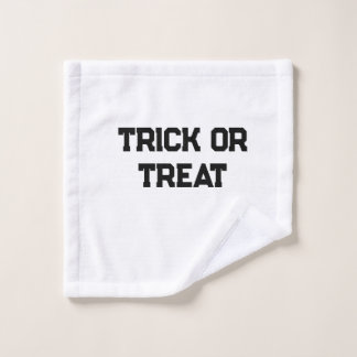 Trick or. Treat Halloween spooky black simple mini Wash Cloth