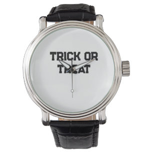 Trick or. Treat Halloween spooky black simple mini Watch