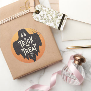 Trick or Treat Halloween Spooky Creepy Pumpkin Classic Round Sticker