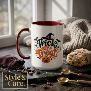 Trick or Treat Halloween Spooky Cute Design 15oz Mug