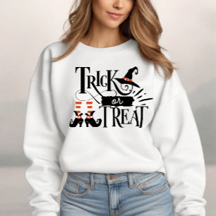 Trick or Treat Halloween Spooky Cute Witch Sweatshirt