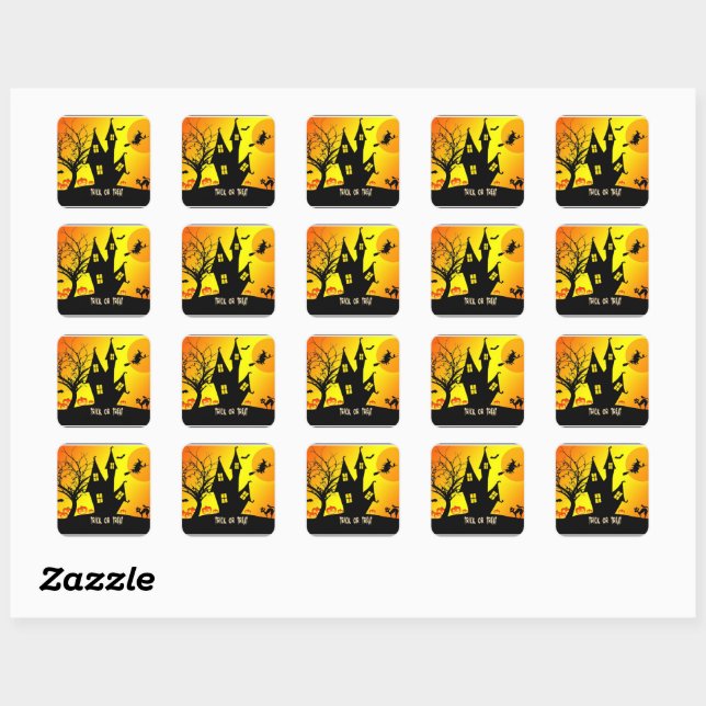 Trick or Treat, Halloween Square Sticker (Sheet)