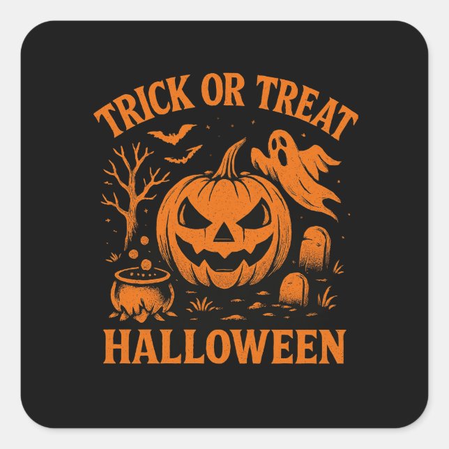 Trick or Treat Halloween Sticker (Front)