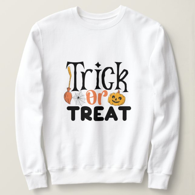 Trick Or Treat Halloween Sweatshirt (Design Front)