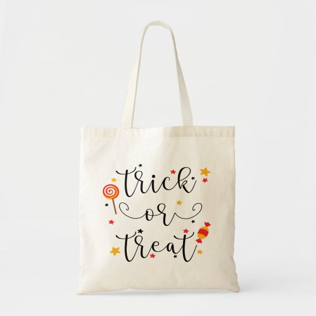 trick or treat halloween tote bag (Front)