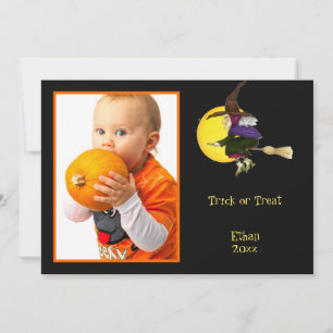 Trick or Treat Halloween Witch Photo Frame or Card