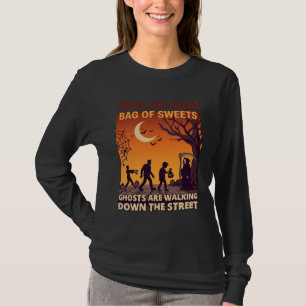 Trick Or Treat Halloween Zombies Grim Reaper Pumpk T-Shirt