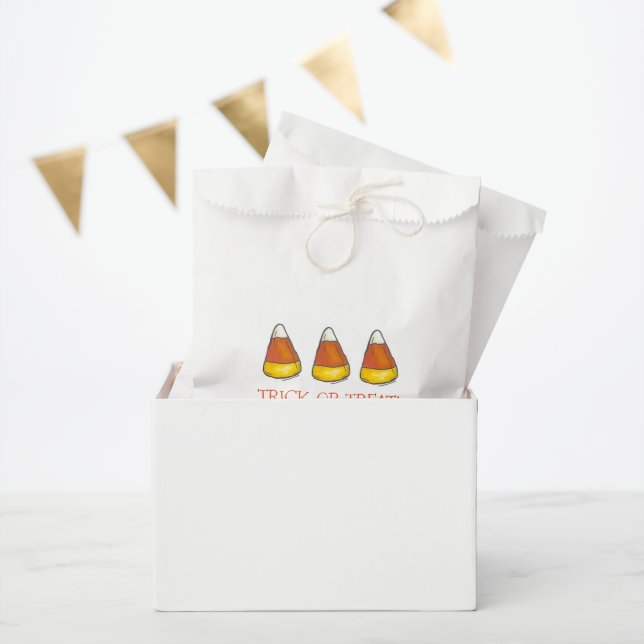 Trick or Treat Happy Halloween Candy Corn Candies Favour Bags (Party)